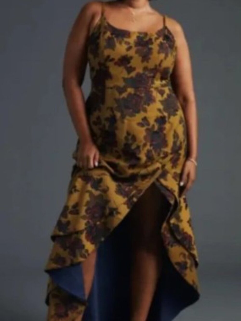 Anthropologie Hutch High-Low Dress in Gold, Wine and Navy; Size 20W